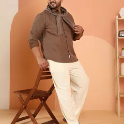 Instafab Plus Geometric Self-Design Comfort Relaxed Fit Cotton Shirt image 4