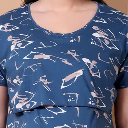 THE MAMA KLUB Printed Maxi Nightdress image 2