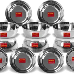 sumeet Stainless Steel Vegetable Bowl Stainless Steel Heavy Gauge Bowl set / Wati set with Mirror Finish 10cm Dia - Set of 12pc-picture-29