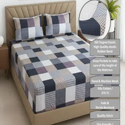 Threadwear Multicoloured Queen Bedsheet with 2 Pillow Covers image 5