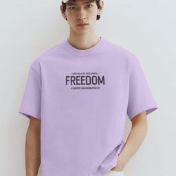 MaverIQ Typography Printed Drop-Shoulder Sleeves Organic Cotton Oversized T-shirt-picture-32