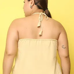 theRebelinme Plus Size Halter Neck Non-Padded Camisoles image 5