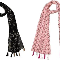 xmsfashion Printed Chiffon Women Multicolor Scarf, Stole, Fancy Scarf-picture-17