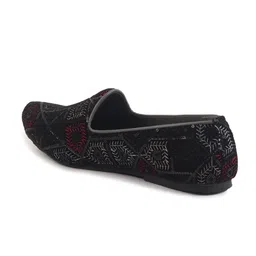 FAUSTO Men Embellished Velvet Slip-On Mojaris image 2
