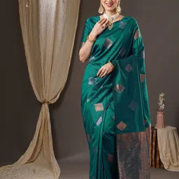 Mitera Zari Silk Blend Banarasi Saree-picture-13