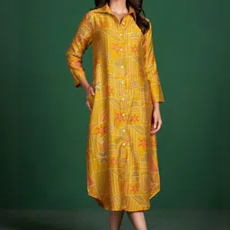 FLOWERVELLY Geometric Printed Shirt Midi Dress-picture-41