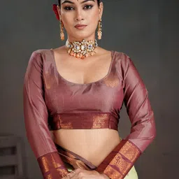 Mitera Woven Design Zari Silk Blend Kanjeevaram Saree image 2