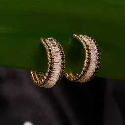 Forever Glam by Pantaloons Geometric Half Hoop Earrings-image-53