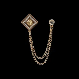 Curren Men Rose Gold Plated Artificial Stones Studded Lapel Pin Brooch-picture-21
