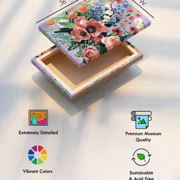 ASIAN MONK Multicoloured Single Piece Wood Floral & Botanical Wall Paintings image 2