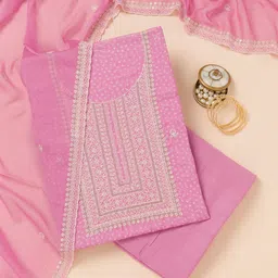 Koskii Embroidered Unstitched Dress Material image 1