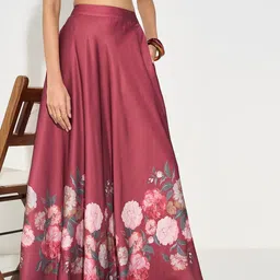 AKKRITI BY PANTALOONS Women Floral Printed Flared Pleated Trousers-picture-28