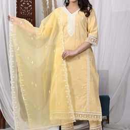 Anouk Women Ethnic Motifs Printed Regular Pure Cotton Kurta with Trousers & With Dupatta-picture-40