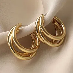 TheVineGirl Gold-Plated Circular Shaped Hoop Earrings-picture-21