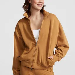 Victoria's Secret Women Mock Collar Front-Open Sweatshirt-image-48