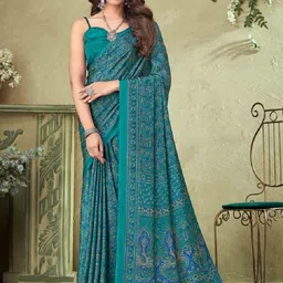 DURGA EMPORIO Floral Pure Crepe Saree-image-67
