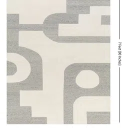 Beige Geometrical Wool 5 x 7 Feet Hand tufted Carpet by Surya Living image 3