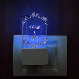 asa craft 3D Illusion Happy Diwali Multicolored Plug Night Light Suitable for Any Room Night Lamp image 4