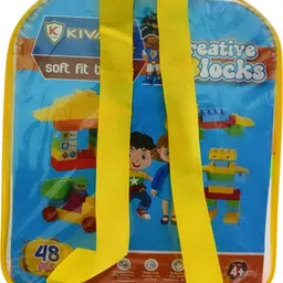 sivi shoppy Creative Soft Fit Building Blocks for Kids | 48 Pcs Soft Material Blocks image 4