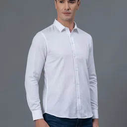 red tape Men Regular Fit Solid Spread Collar Casual Shirt image 3