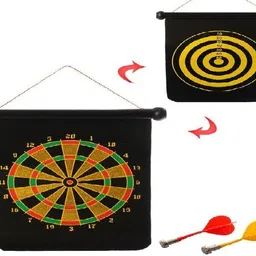hhs sports Double Sided Foldable Magnetic Dart Board with 4 Magnetic Darts 30 cm Dart Board-picture-11