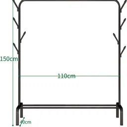krishyam ® Multipurpose Metal Garment Rack – Freestanding Organizer with Hooks Carbon Steel Collapsible Wardrobe image 3