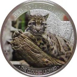vkcoins CLOUDED LEOPARD Diamonds of Nature 10$ Fiji 2013 colour coin with capsool Modern Coin Collection-picture-47