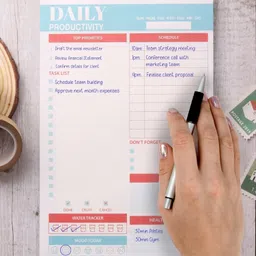 doodle To Do List Undated Daily Planner Notepad with 50 Tear-Off 90 GSM Planning Sheets A5 Note Pad | Track Productivity of Your Tasks, Organizing MemoPad for Office, Home & School 50 Pages-picture-20