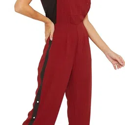 panit Women Maroon Dungaree image 5