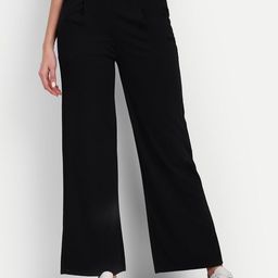 next one Women Loose Fit Black Lycra Blend Trousers-picture-32