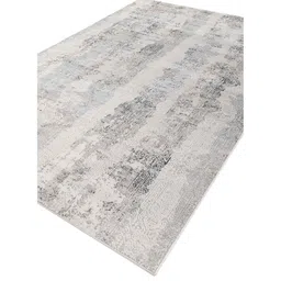 asterlane Grey Abstract Viscose 6 ft X 9 ft Machine Made Carpet image 3