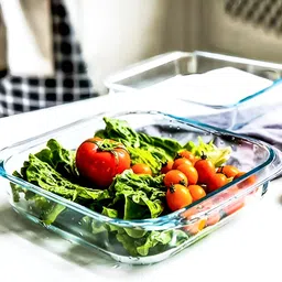 flipkart smartbuy Glass Serving Bowl 1100ml Borosilicate Clear Glass Square Backware Baking Tray for Kitchen Cooking-picture-12