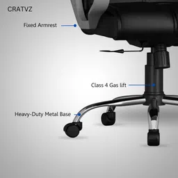 cratvz Sturdy Ergonomic Chair with 3 Years Warranty, Home Desk Office Chair Leatherette Study Arm Chair image 5