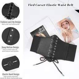 niddleman Women Casual Black Texas Leatherite Belt image 2