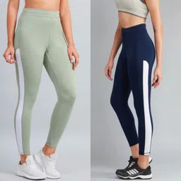 earth joy Color Block Women Multicolor Tights image 2