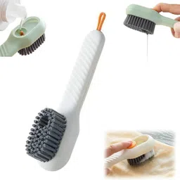 Lokki Enterprise Shoe Brush for Shoes Clothes Soap Dispensing Cleaning Brush with Handle Brush image 2