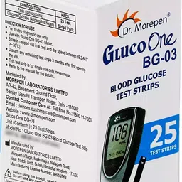Dr. Morepen BG03 Blood Glucose Test Strips 1X 25 Glucometer Strips image 3