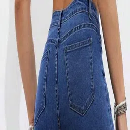 hunter hayes Women Boot-Leg High Rise Dark Blue Jeans image 3