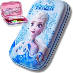 incywincy Big 3D Pencil Box for Kids (1 Pc), Jumbo Hardtop Stationery Organizer for Girls Princess Art EVA Pencil Box-picture-15