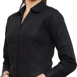 blue ronin Women Regular Fit Solid Curved Collar Formal Shirt image 2