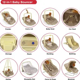 joyride DLX Carry Cot & Rocking Chair | Mosquito Net | Storage Box and Swinging Ropes Bouncer image 3