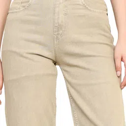 zayla Women Flared Mid Rise Beige Jeans image 5