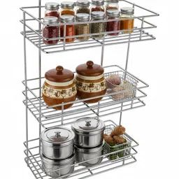 nakua Utensil Kitchen Rack Stainless Steel Multipurpose Storage Rack/Shelf, Kitchen Rack Steel-picture-30