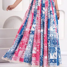 fashneto Women Printed Flared Multicolor Skirt-picture-26