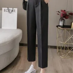 yozo Women Regular Fit Black Cotton Blend Trousers-picture-15