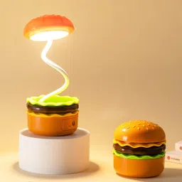 kidzoie Burger Shape LED Desk Lamp with USB Rechargeable & Flexible Neck Light Study Lamp-picture-13