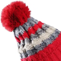 frackson Solid, Woven, Self Design Beanie image 3