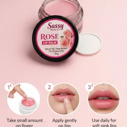sassy beauty Rose Lip Balm | Pink Glow Hydrating Lip Moisturizer for Daily Use Rose image 3