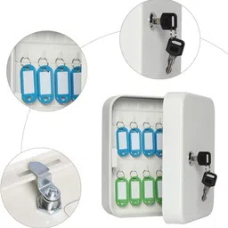 birudmart Key Cabinet Wall Mount, Key Lock Box with Key, Locking Key Organizer Iron Key Holder image 2