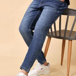 london hills Men Slim Mid Rise Dark Blue Jeans image 3